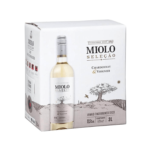 Vinho Branco Brasileiro Miolo Seleção Chardonnay & Viognier Bag in Box 3L Vinho Branco Miolo Seleção Chardonnay & Viognier Bag in Box 3L