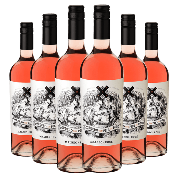 Kit 6 Garrafas Cordero com Piel de Lobo Malbec Rosé